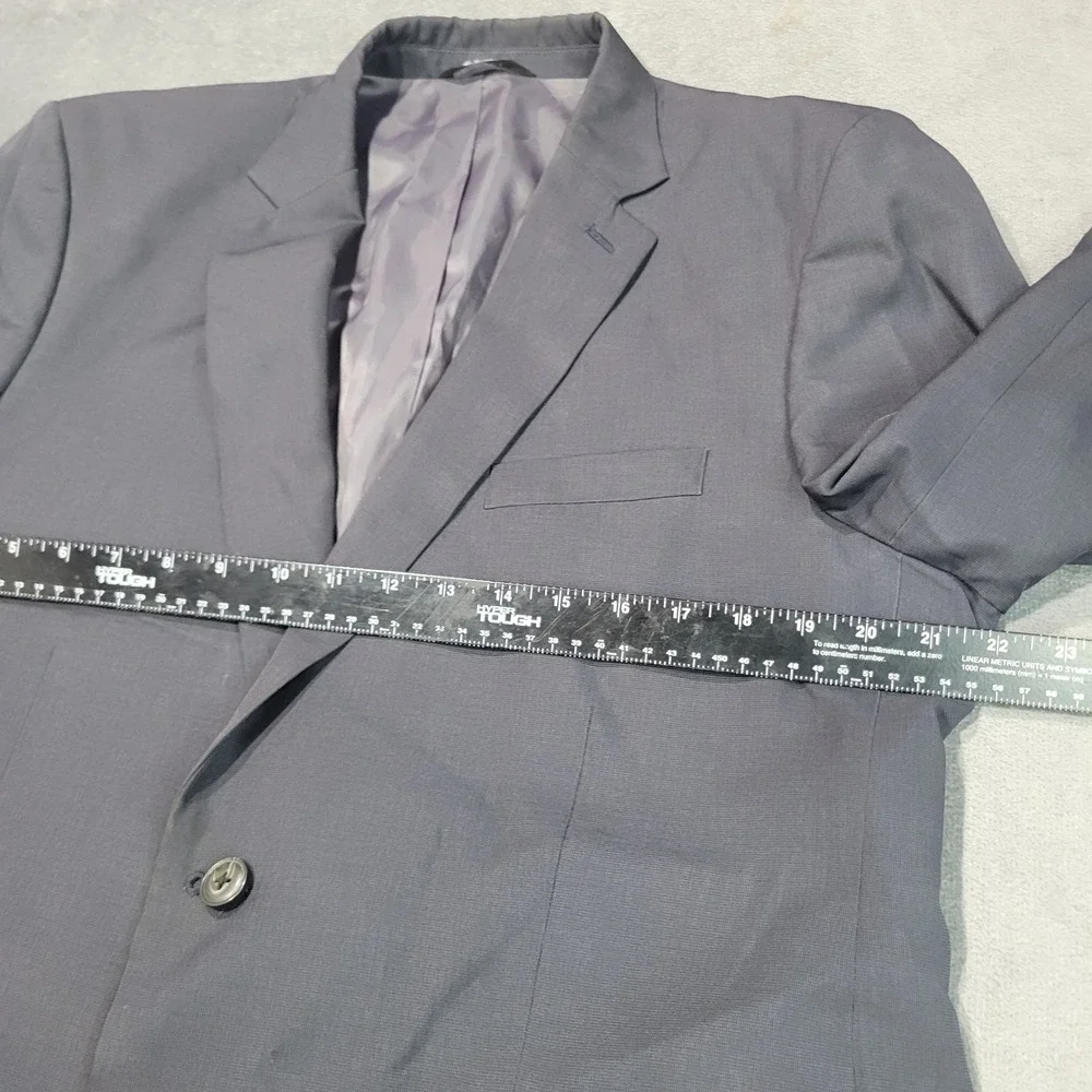 Haggar Blazer Mens 46R Gray Blue Tailored Fit 2-Button Sport Coat‎ Professional